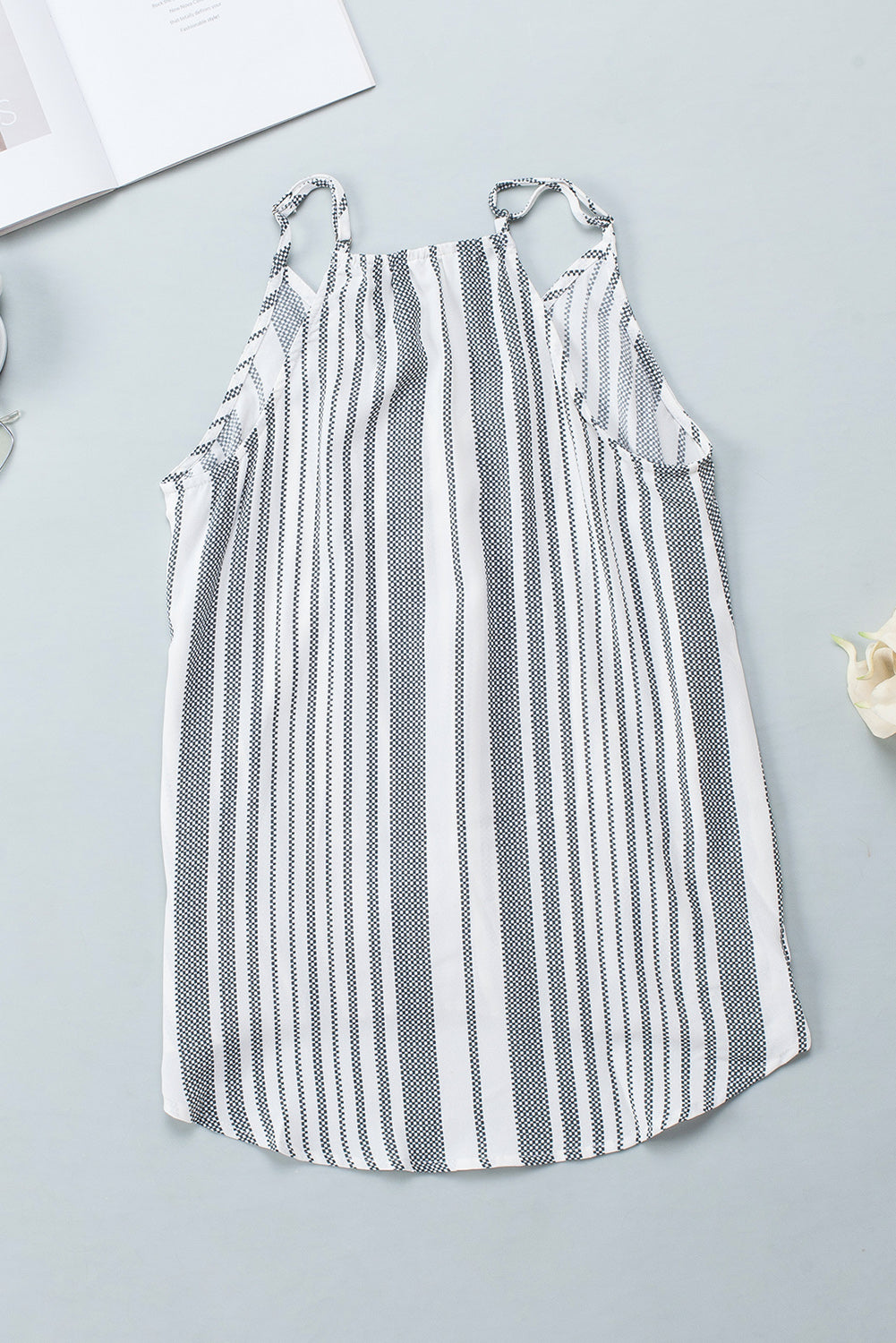 Striped Surplice Spaghetti Strap Cami