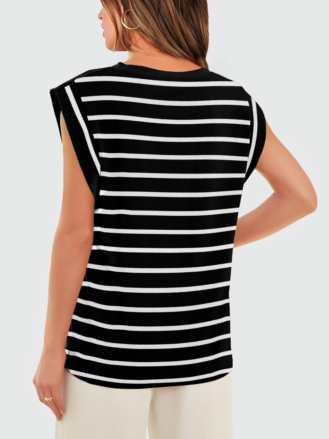 Striped Round Neck Tank