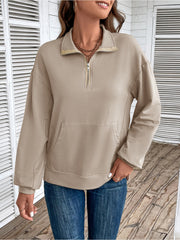 Half Zip Sweatshirt with Pocket