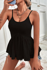 Scoop Neck Peplum Cami