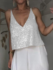 Sequin Deep V Tank