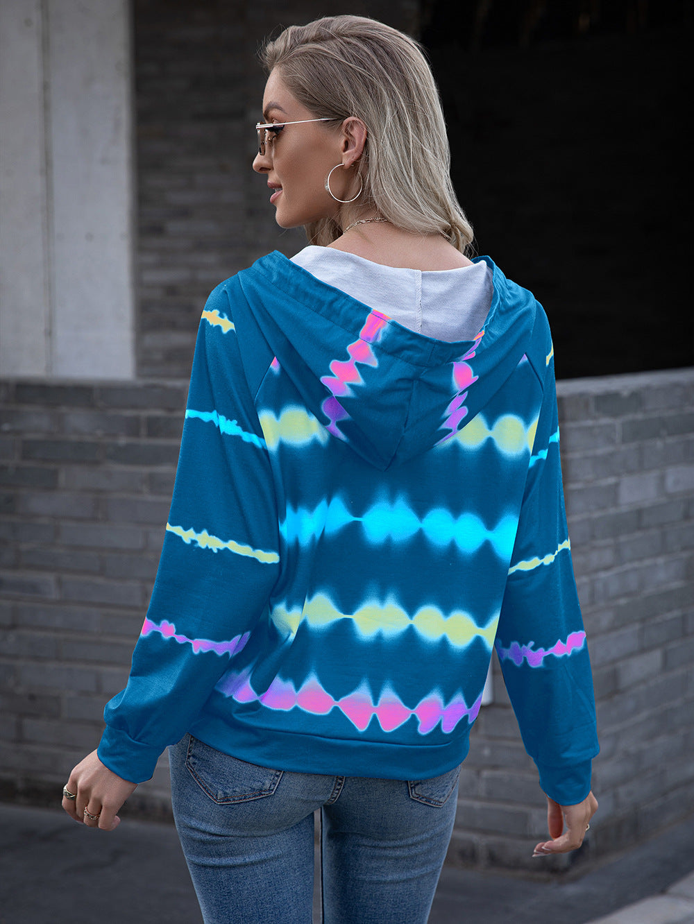 Tie Dye Raglan Sleeve Hoodie