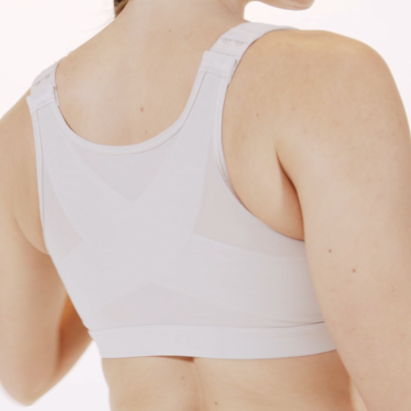 Front Closure Back Support Bra-White