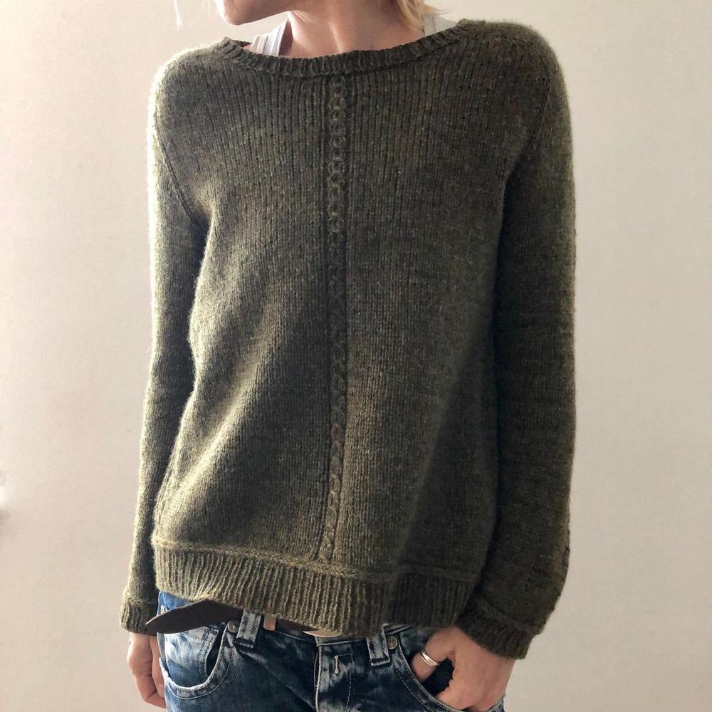 Simple Scoop Neck Long Sleeve Sweater