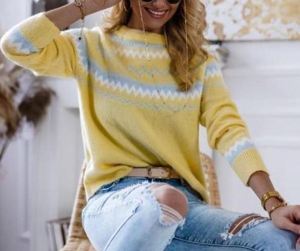 Fresh Yellow Long Sleeve Sweater