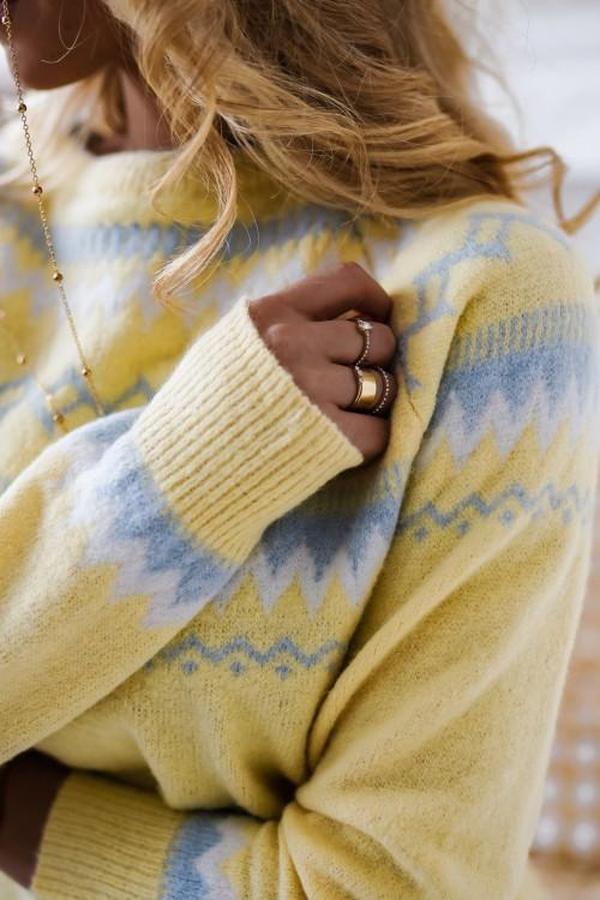 Fresh Yellow Long Sleeve Sweater