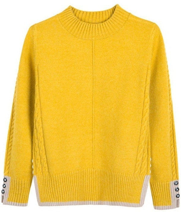 Stunning Yellow Plain Sweater