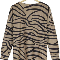 Wild Zebra Print Khaki Zippered Top