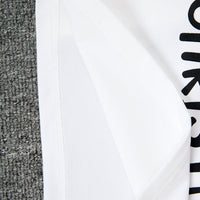 Modern White Print Long Sleeve Top