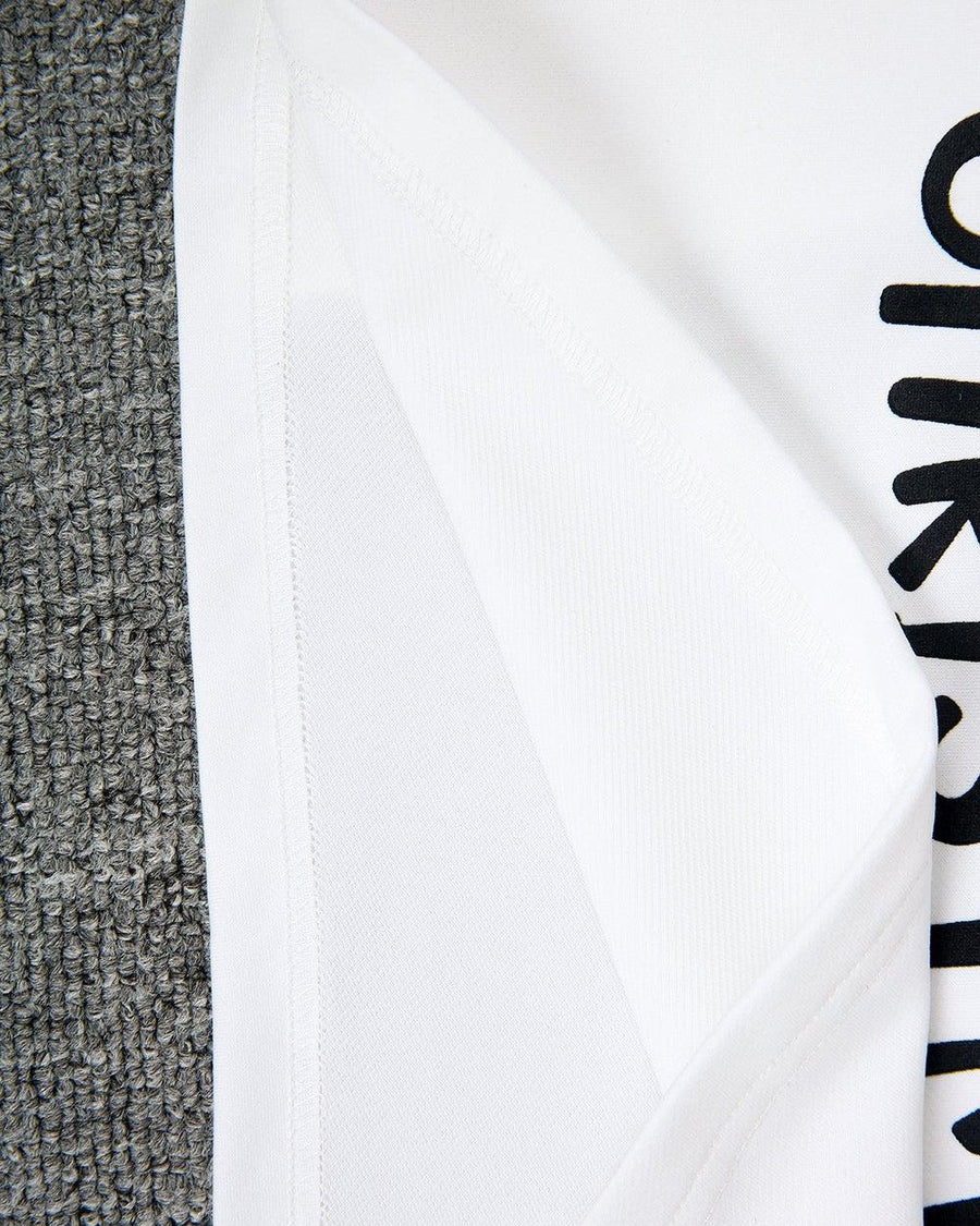 Modern White Print Long Sleeve Top