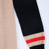 Retro 70s Heart Color Block Turtleneck Sweater