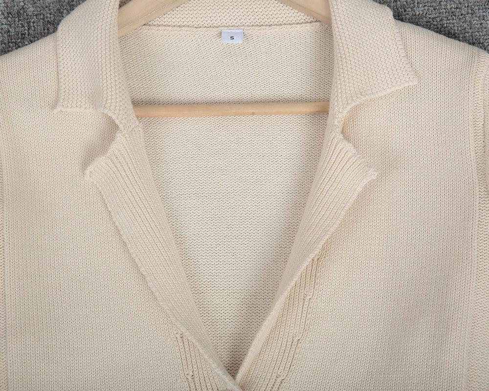 Shrunken Button Up V-Neck Cardigan Sweater