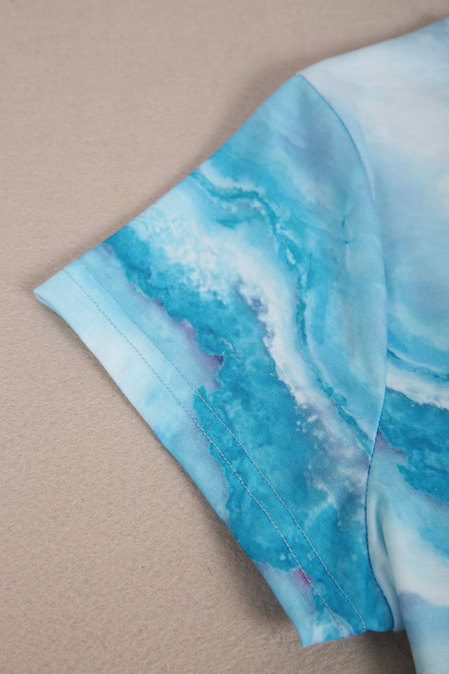 Ocean Dream Blue Marble Print Top