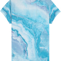 Ocean Dream Blue Marble Print Top