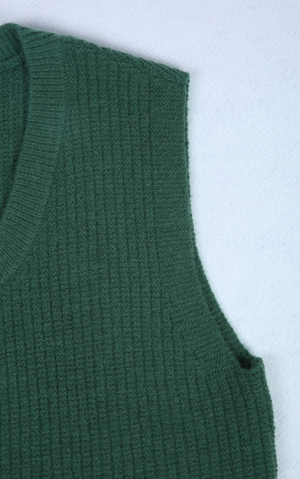 Green Sleeveless Plain Sweater Vest