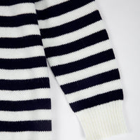 Heart Black and White Striped Sweater