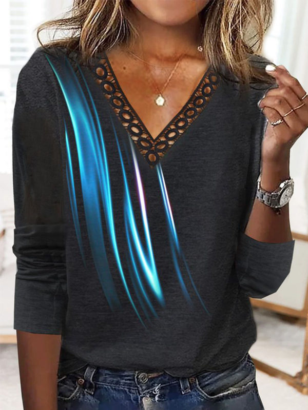 Cool V-Neck Long Sleeve Top