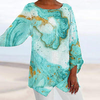 Ease Into Summer Teal Blue Top