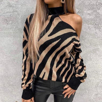 Groovy Zebra Stripe Print Sweater