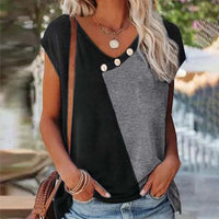 Black And White Color Block Top