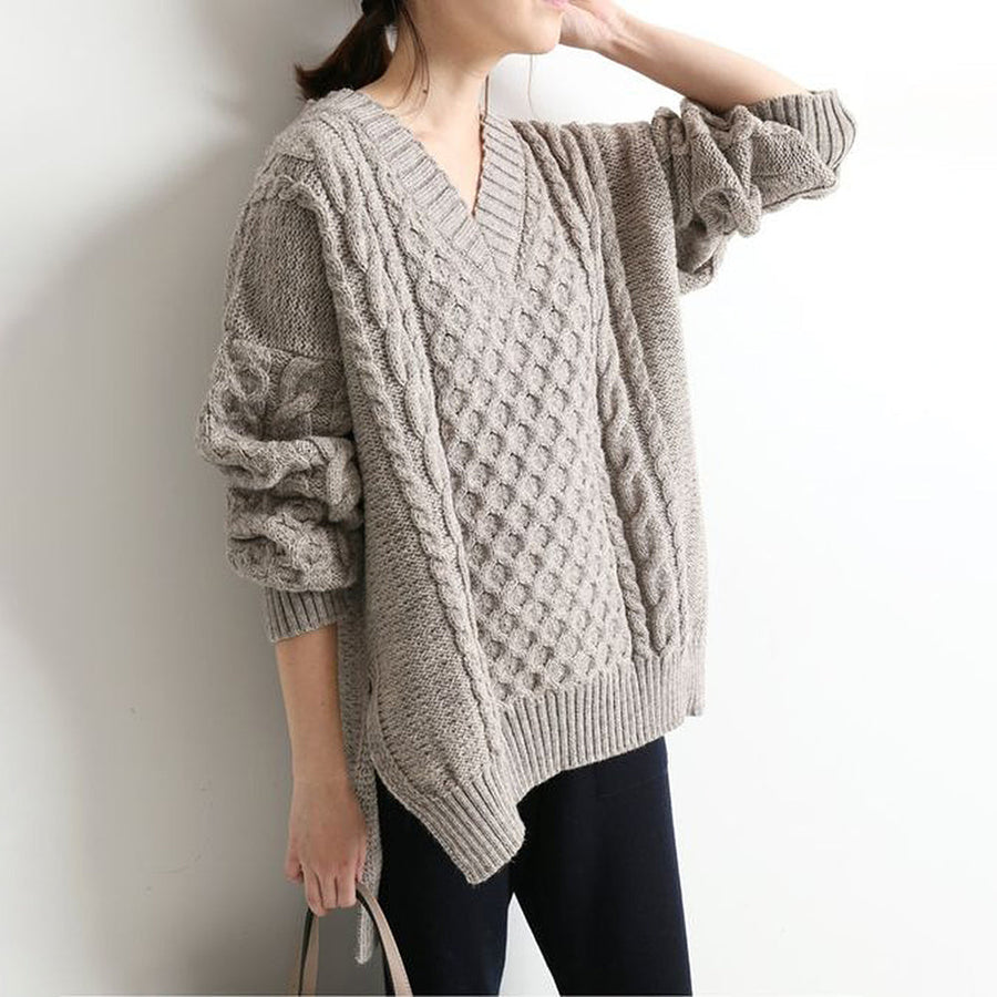 Classy V-Neck Plain Sweater