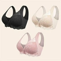 FW®E-FRONT CLOSURE BREATHABLE '5D' SHAPING PUSH UP BRA(BUY ONE GET TWO FREE) -Black