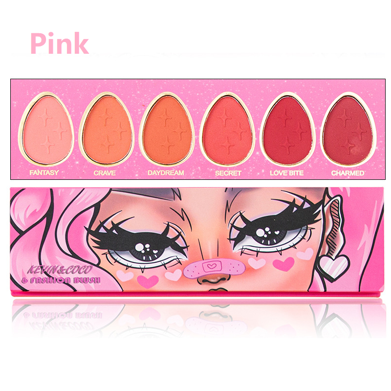 6-color blush highlighter palette