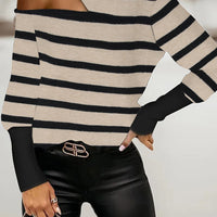Chic Striped Long Sleeve Sweater