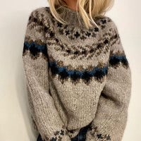Tan Norwegian Chunky High-Neck Sweater
