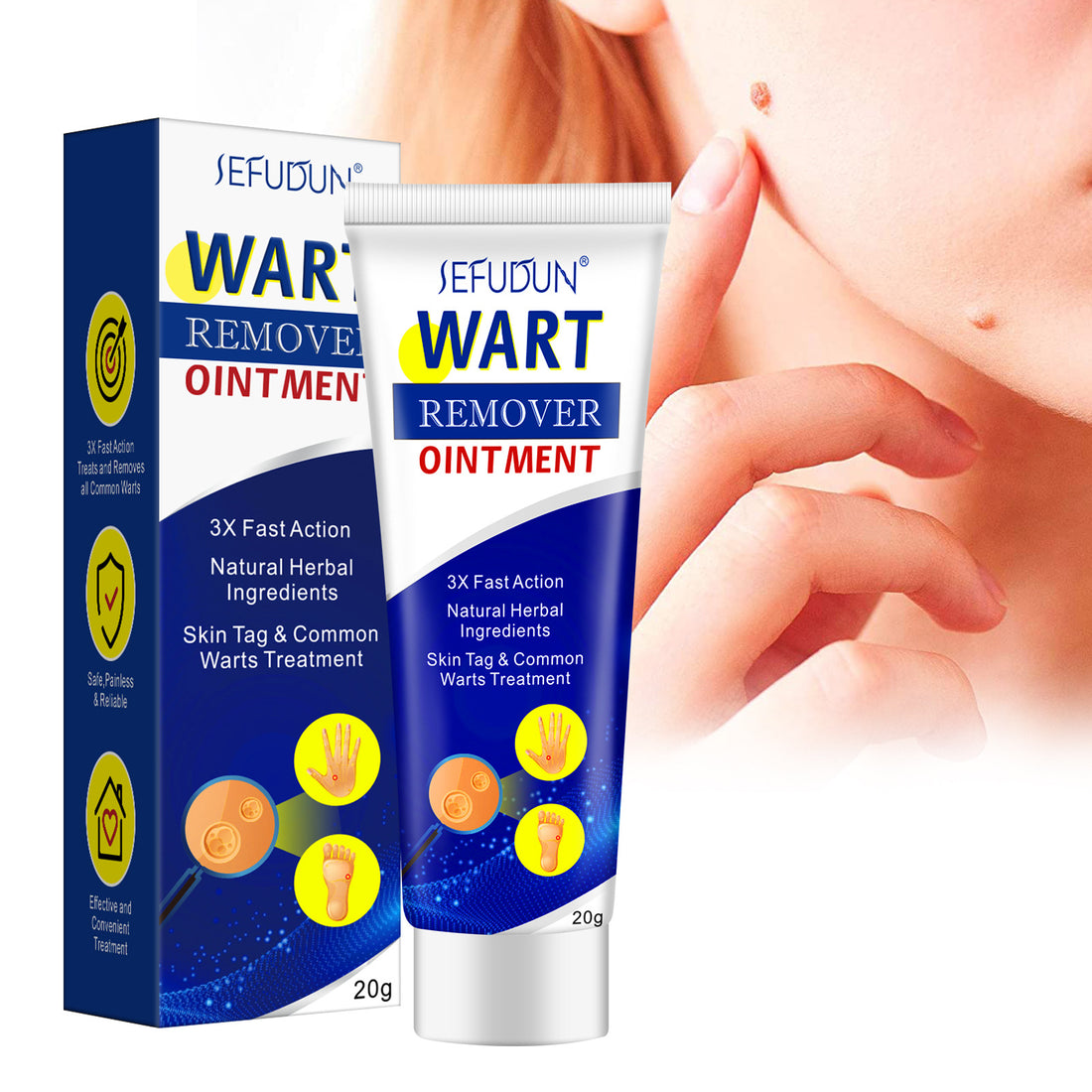 SEFUDUN新品祛疣膏瘊疣平Wart Removal Cream 鸡眼膏平常尤20g