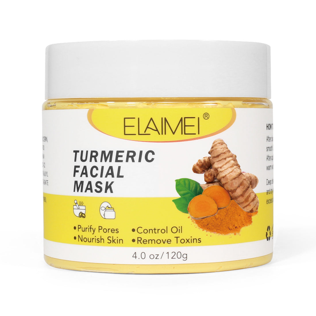 跨境专供ELAIMEI泥膜清洁毛孔改善暗沉提亮肤色去黑头面膜120g
