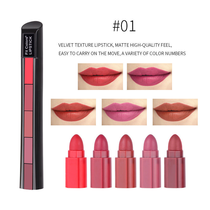 5 in 1 Lipstick MATTE & NUDE 7.5Gm -10 Different Shades Combo——latest new products in Feb,2022