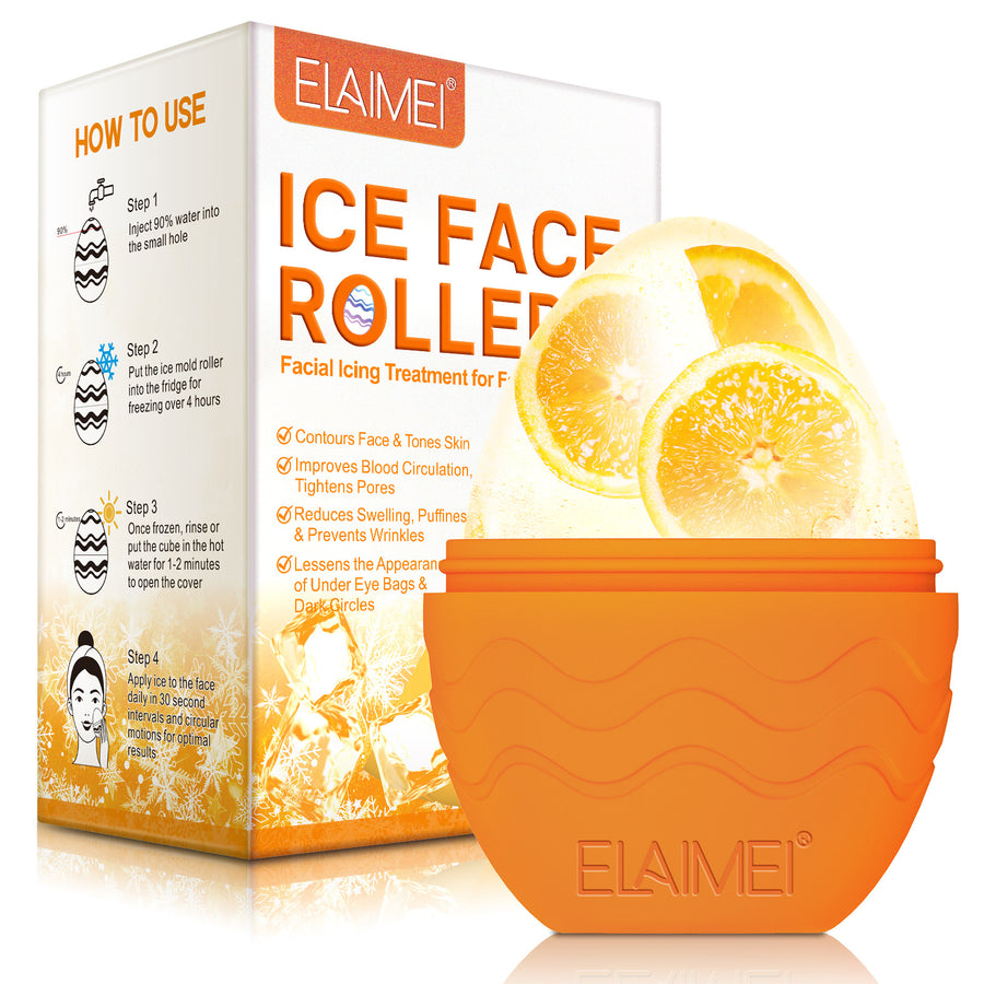 跨境ELAIMEI硅胶蛋形冰敷磨具可冰冻蛋形脸部按摩消除浮肿4色可选