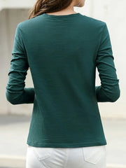 Green Long Sleeve Plain Top