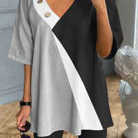 Black And White Color Block Two Piece Set