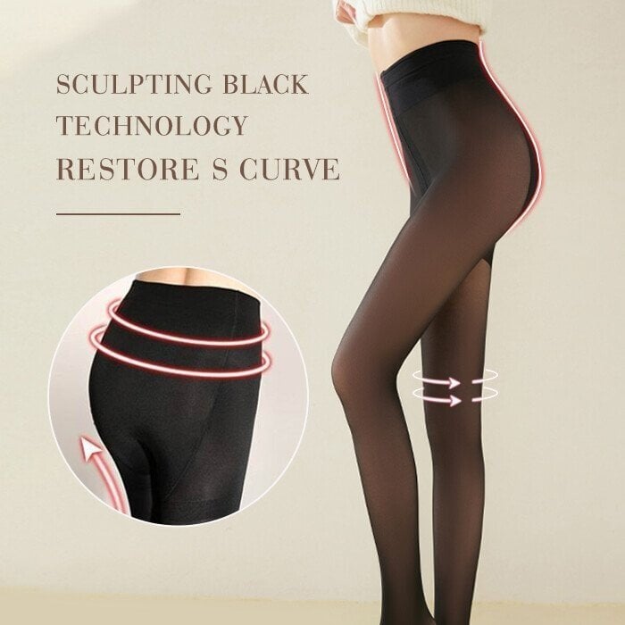 (🎁Early Black Friday Sale🎁)Flawless Legs Fake Translucent Warm Plush Lined Elastic Tights