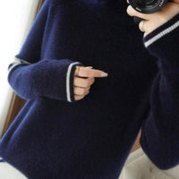 Modern Blue High Neck Sweater