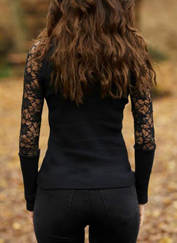 Total Keeper Black Lace Top